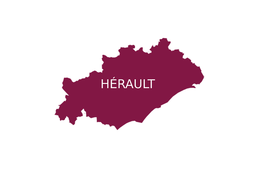 Picto de la carte du département de l'Hérault en violet