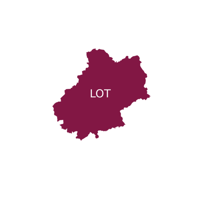 Picto de la carte du département du Lot en violet