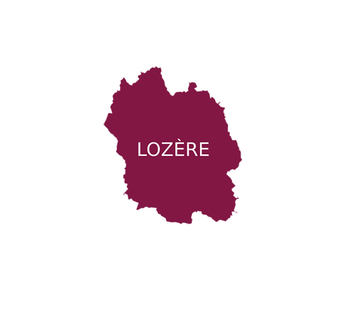 Picto de la carte du département de la Lozère en violet