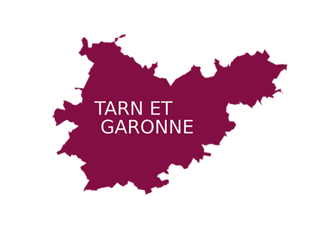 Picto de la carte du département du Tarn-et-Garonne en violet