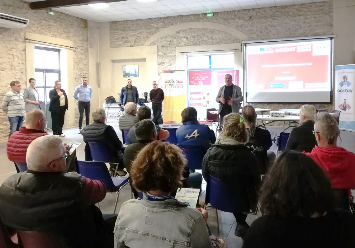 Réunion Économie & Transmission-Reprise (OCCTAV) – Olonzac Acteurs locaux et partenaires réunis à Olonzac autour du dispositif OCCTAV pour la transmission d'entreprises