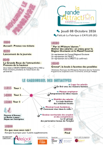 Visuel du programme de l'événement La Grande Attraction organisé par l'Adefpat le 8 octobre 2026 à Caylus